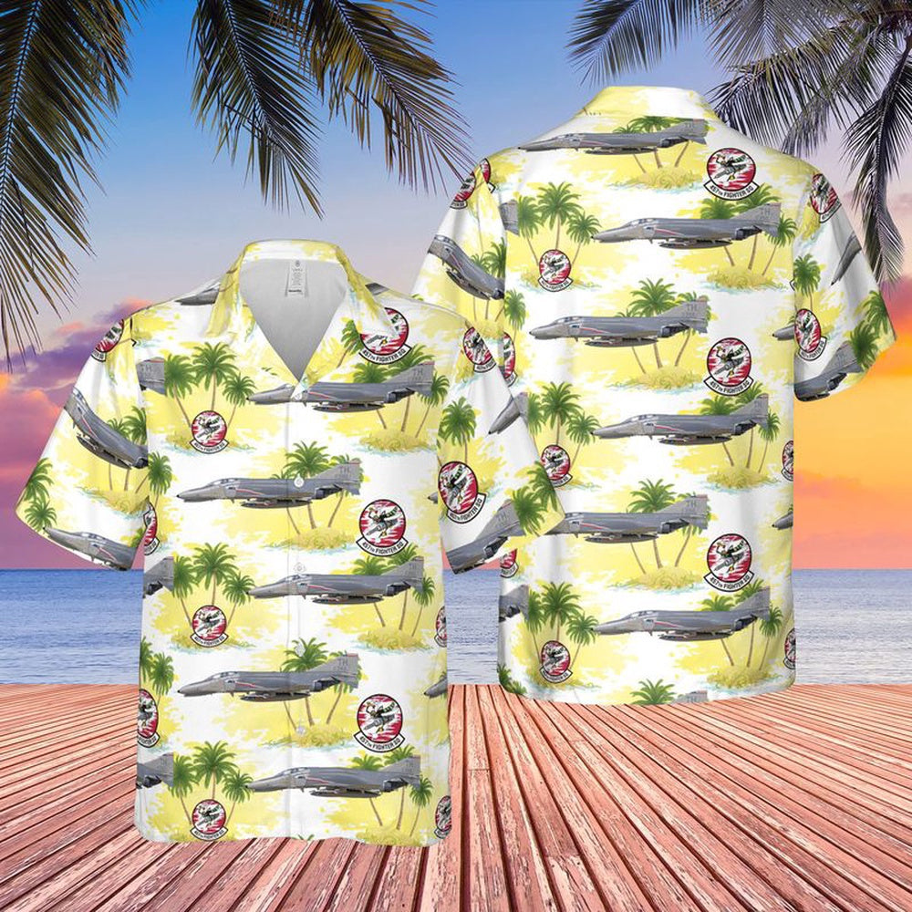 Air Force Hawaiian Shirt, US Air Force McDonnell F-4E Phantom II 457th Fighter Squadron Hawaiian Shirt, Air Force Aloha Shirt