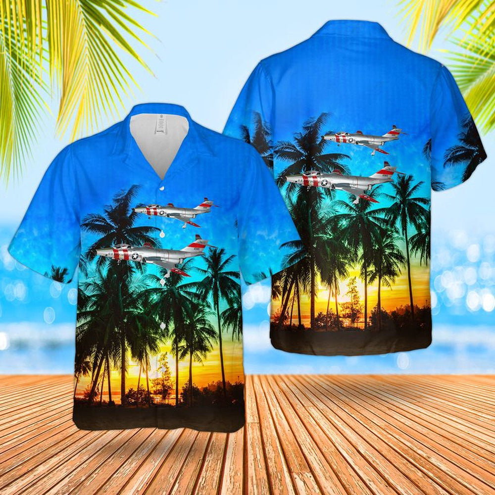 Air Force Hawaiian Shirt, US Air Force McDonnell RF-101C Voodoo Sun Run Hawaiian Shirt, Air Force Aloha Shirt