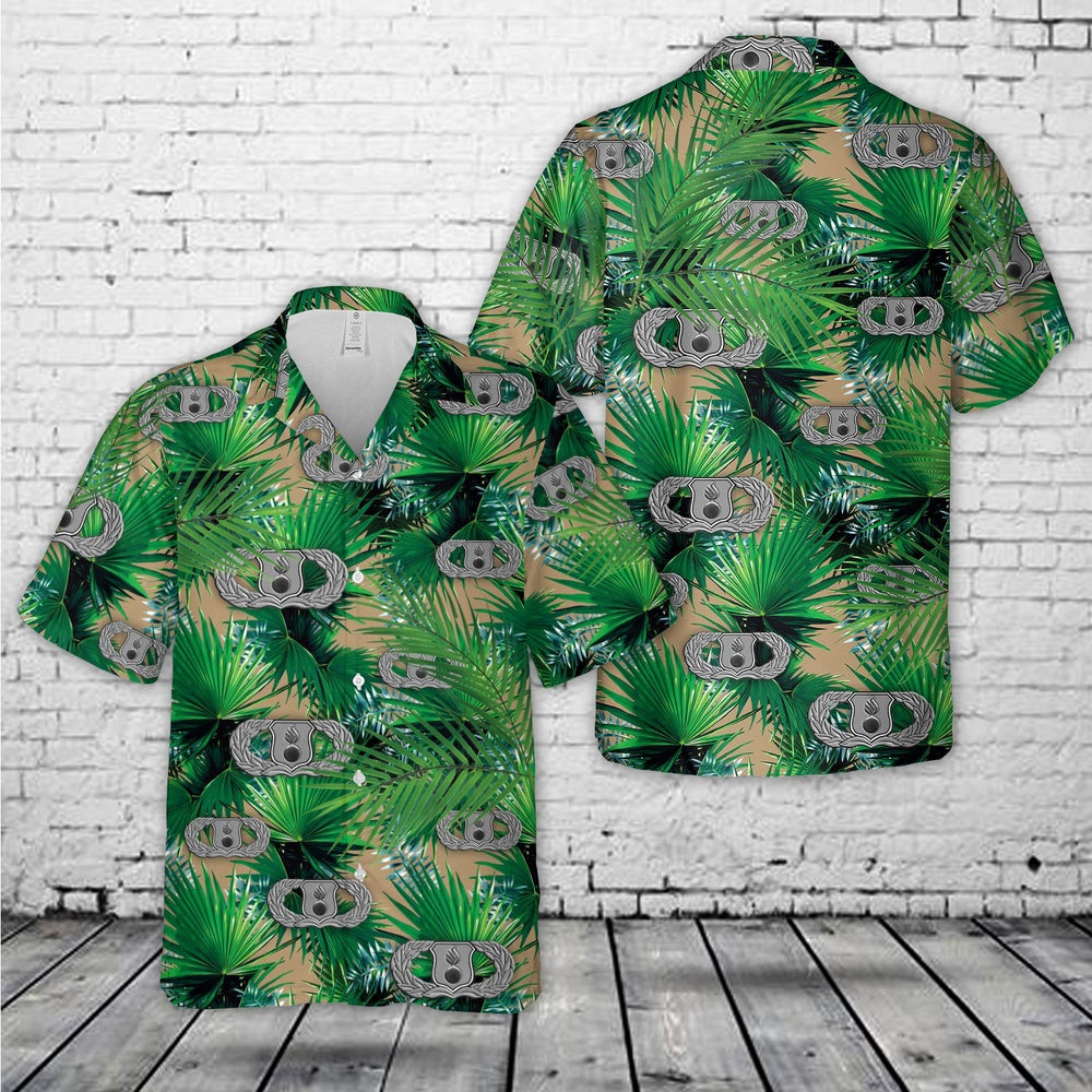 Air Force Hawaiian Shirt, US Air Force Munitions (AMMO) Badge Basic Hawaiian Shirt, Air Force Aloha Shirt