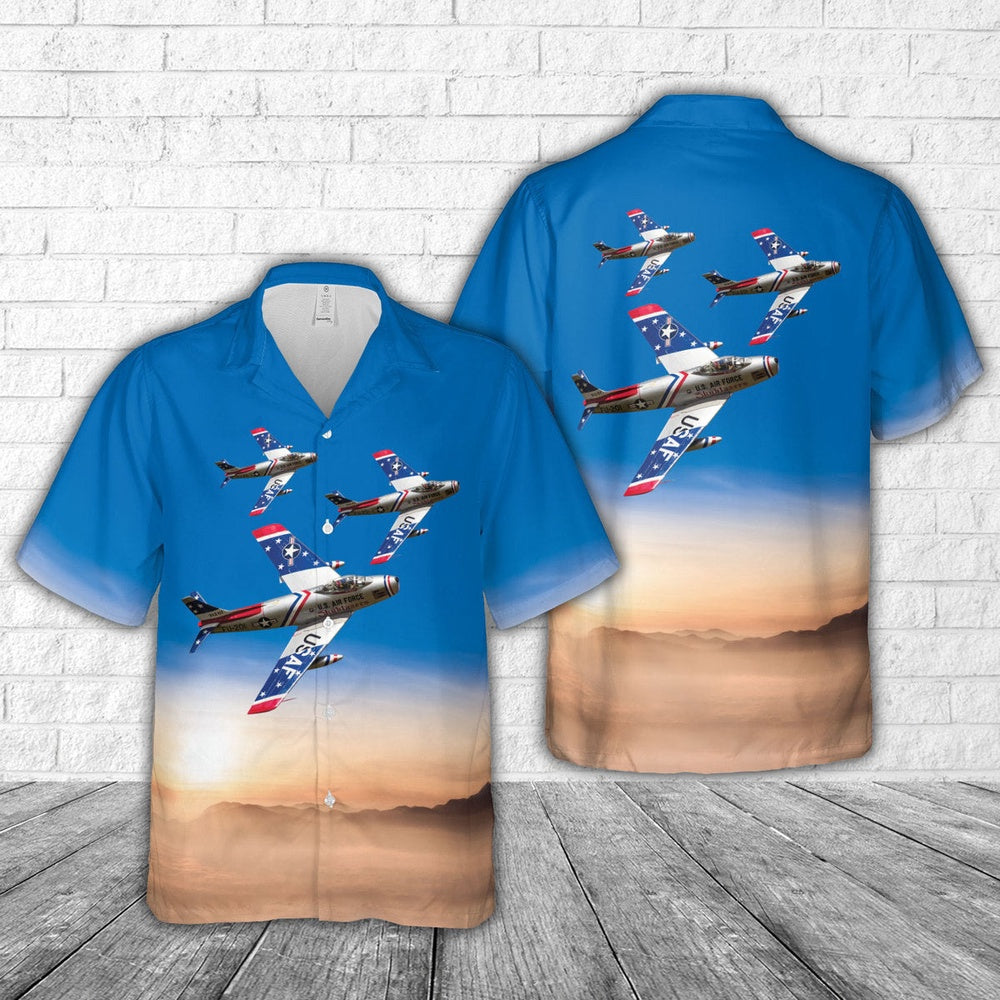Air Force Hawaiian Shirt, US Air Force North American F-86F Sabre Hawaiian Shirt, Air Force Aloha Shirt