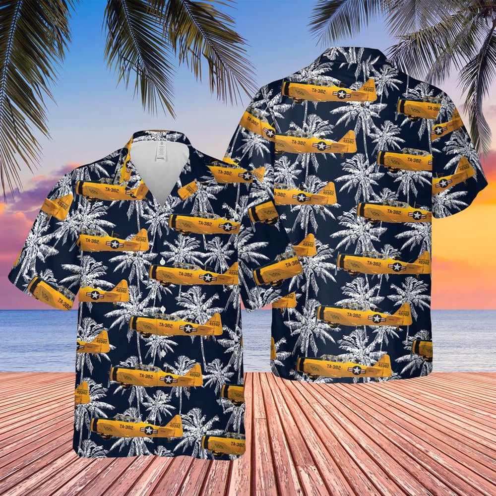 Air Force Hawaiian Shirt, US Air Force North American T-6G Texan Hawaiian Shirt, Air Force Aloha Shirt