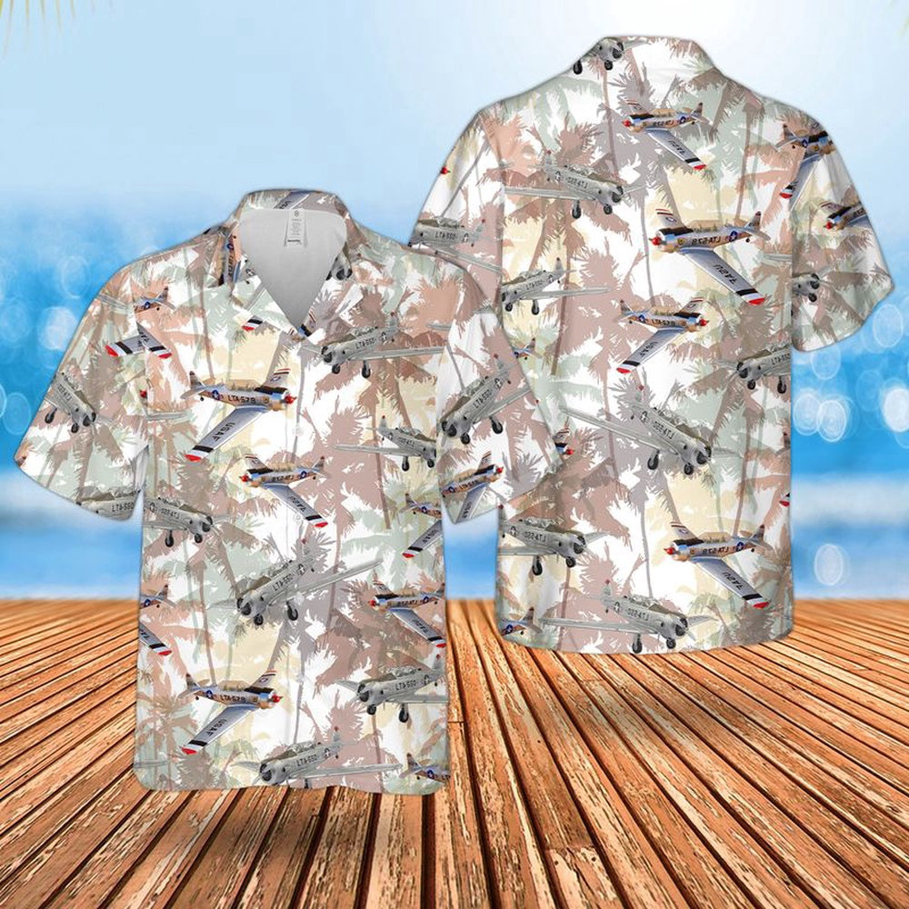 Air Force Hawaiian Shirt, US Air Force North American T-6 Texan Hawaiian Shirt, Air Force Aloha Shirt