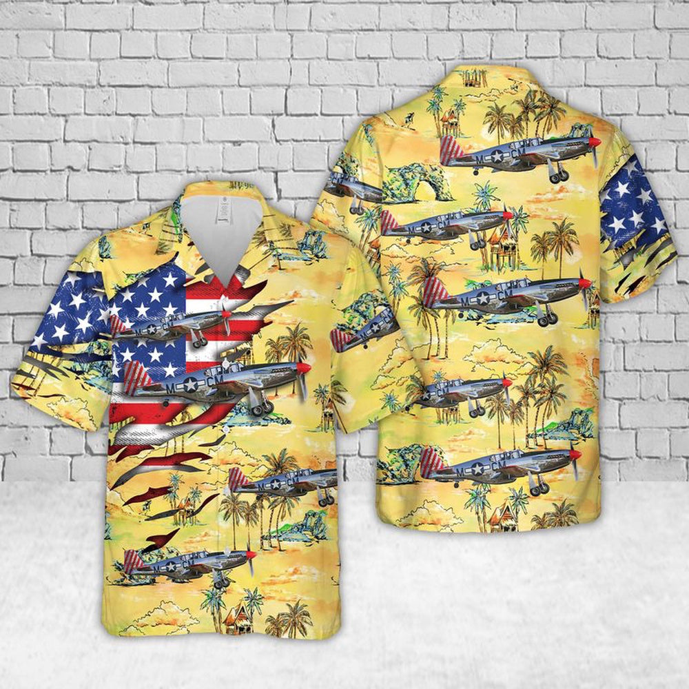 Air Force Hawaiian Shirt, US Air Force North American TP-51C Mustangs Betty Jane Hawaiian Shirt, Air Force Aloha Shirt