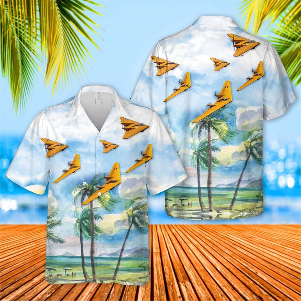 Air Force Hawaiian Shirt, US Air Force Northrop Flying Wing N9MB Hawaiian Shirt, Air Force Aloha Shirt