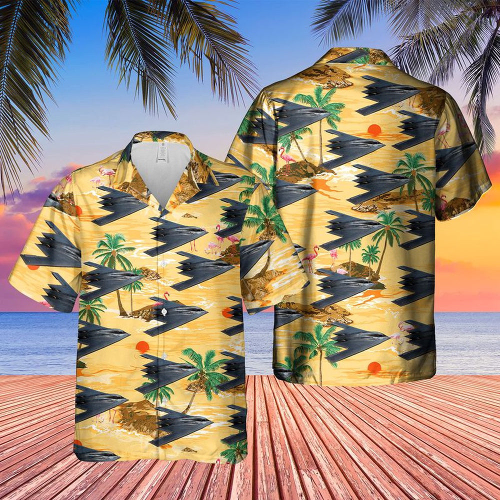 Air Force Hawaiian Shirt, US Air Force Northrop Grumman B-2A Spirit Hawaiian Shirt, Air Force Aloha Shirt