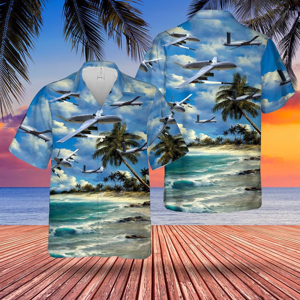 Air Force Hawaiian Shirt, US Air Force Predator-C Avenger Hawaiian Shirt, Air Force Aloha Shirt