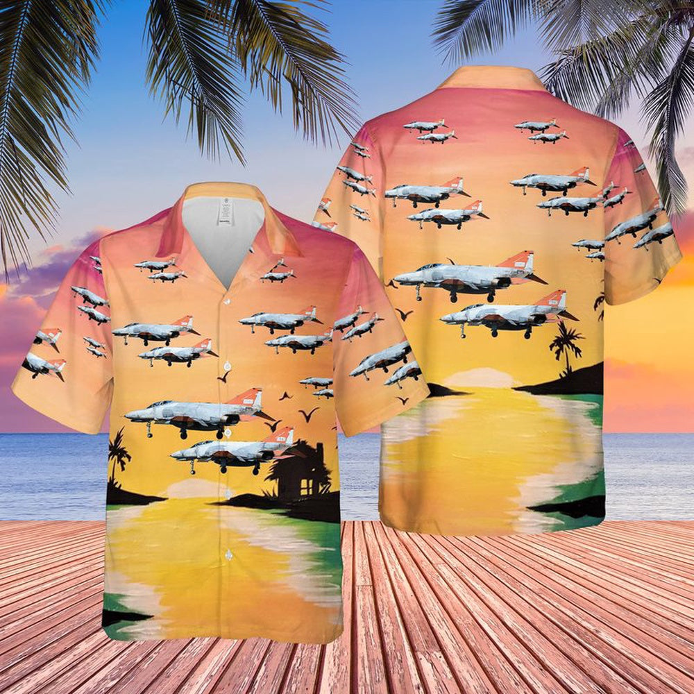 Air Force Hawaiian Shirt, US Air Force QF-4 Aerial Target Hawaiian Shirt, Air Force Aloha Shirt