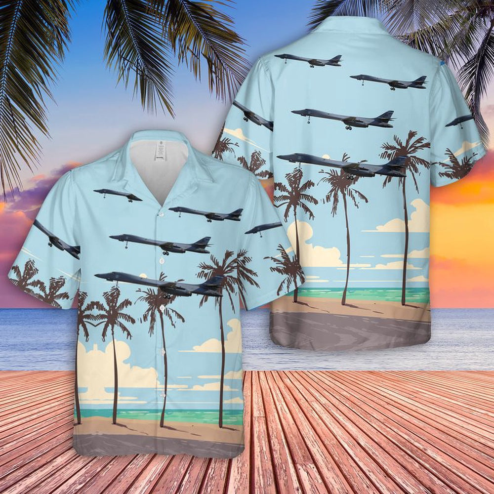 Air Force Hawaiian Shirt, US Air Force Rockwell B-1B Lancer Hawaiian Shirt, Air Force Aloha Shirt