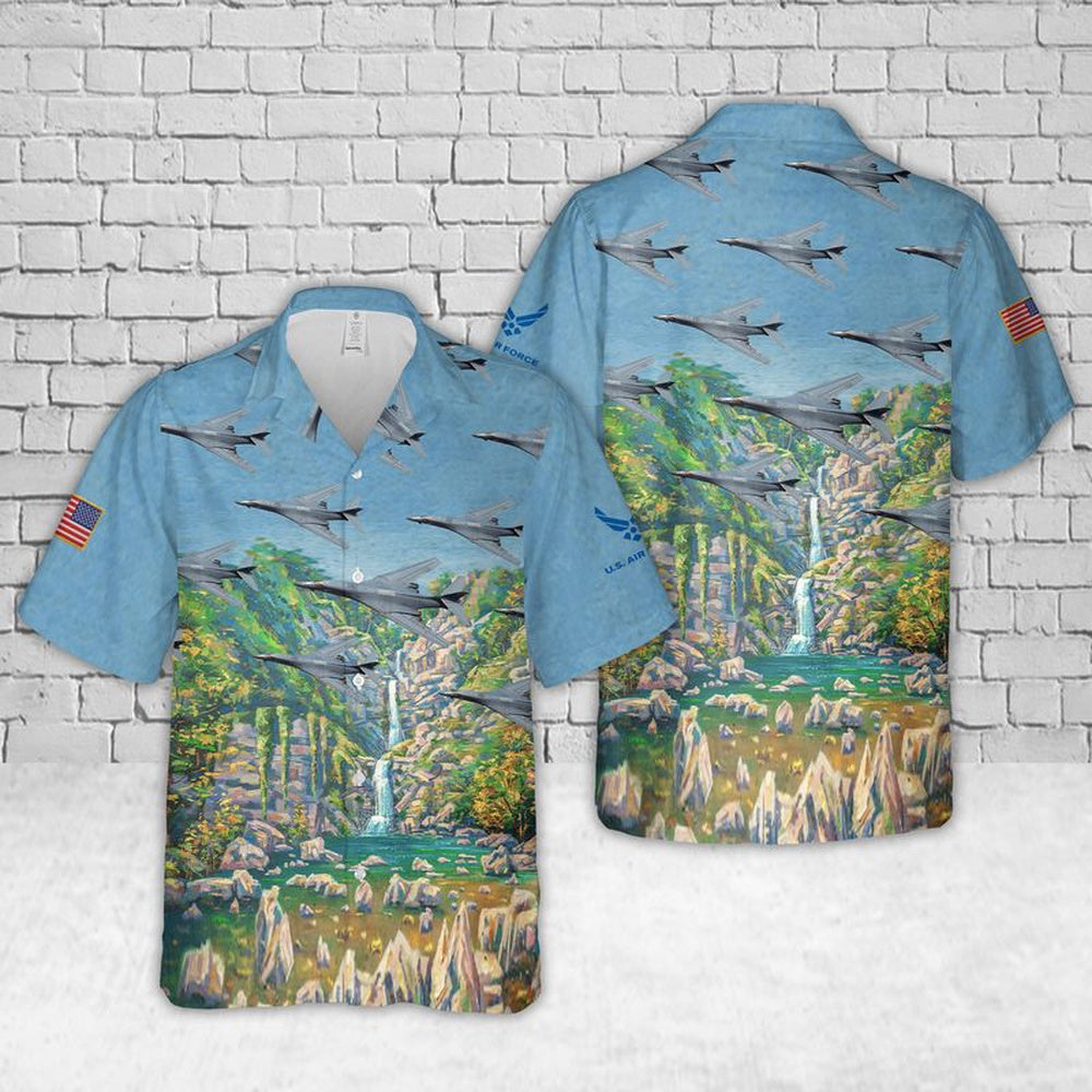 Air Force Hawaiian Shirt, US Air Force Rockwell B-1 Lancer Hawaiian Shirt, Air Force Aloha Shirt