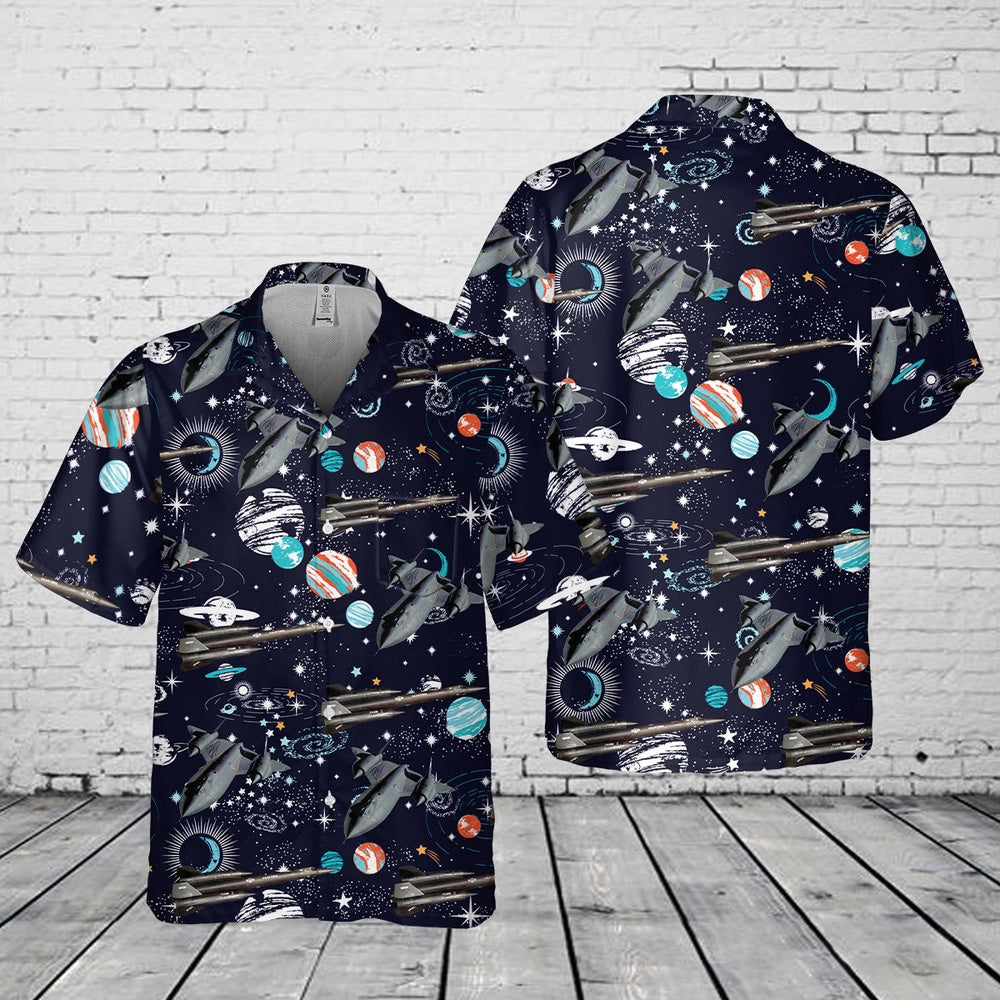 Air Force Hawaiian Shirt, US Air Force SR-71 Black bird Pocket Hawaiian Shirt, Air Force Aloha Shirt