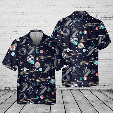 Air Force Hawaiian Shirt, US Air Force SR-71 Black bird Pocket Hawaiian Shirt, Air Force Aloha Shirt