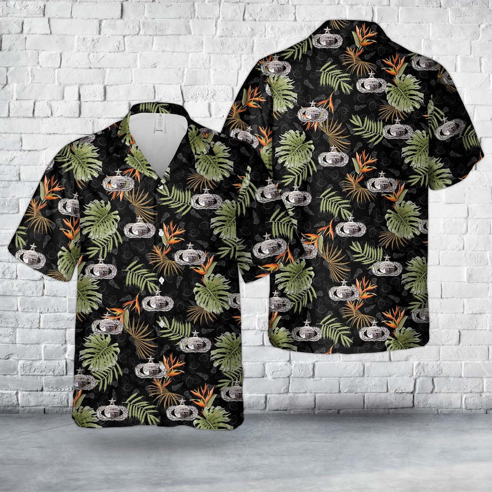 Air Force Hawaiian Shirt, US Air Force Senior Intelligence Badge Hawaiian Shirt, Air Force Aloha Shirt