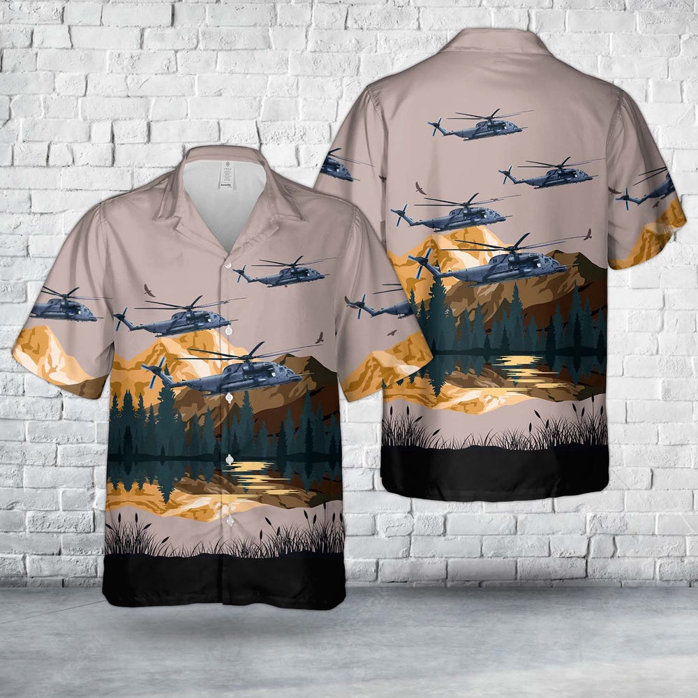 Air Force Hawaiian Shirt, US Air Force Sikorsky MH-53J Pave Low III (S-65A) Hawaiian Shirt, Air Force Aloha Shirt