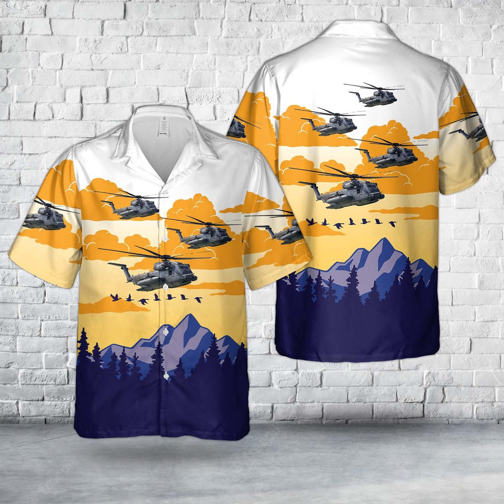 Air Force Hawaiian Shirt, US Air Force Sikorsky MH-53M Pave Low IV (S-65A) Hawaiian Shirt, Air Force Aloha Shirt