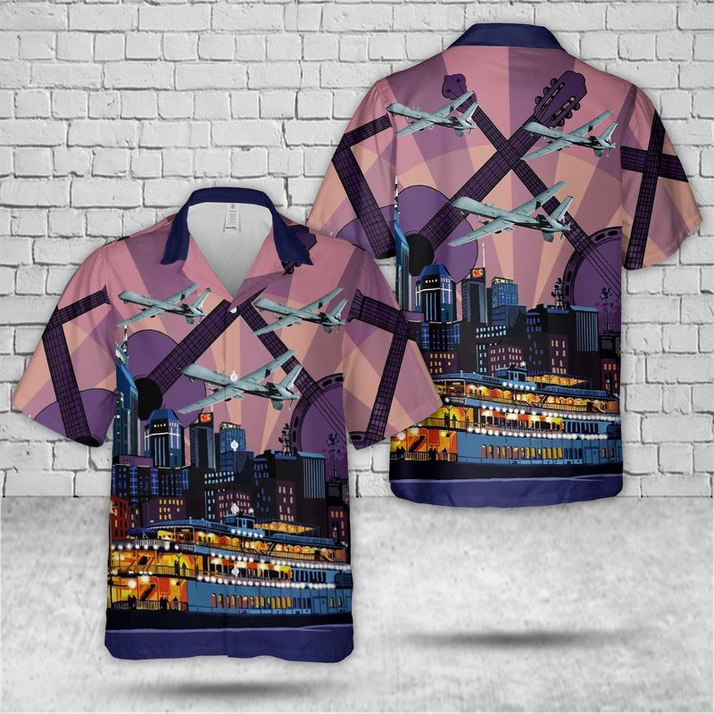 Air Force Hawaiian Shirt, US Air Force Tennessee Air National Guard 118th Wing MQ-9 Reaper Hawaiian Shirt, Air Force Aloha Shirt