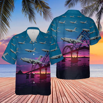 Air Force Hawaiian Shirt, US Air Force Tennessee Air National Guard Boeing C-17 Globemaster III Hawaiian Shirt, Air Force Aloha Shirt