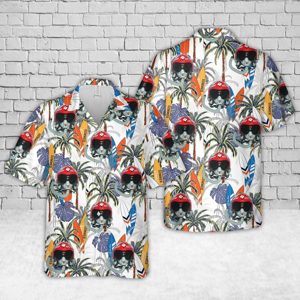 Air Force Hawaiian Shirt, US Air Force The Fabulous Thunderbirds Helmet Hawaiian Shirt, Air Force Aloha Shirt