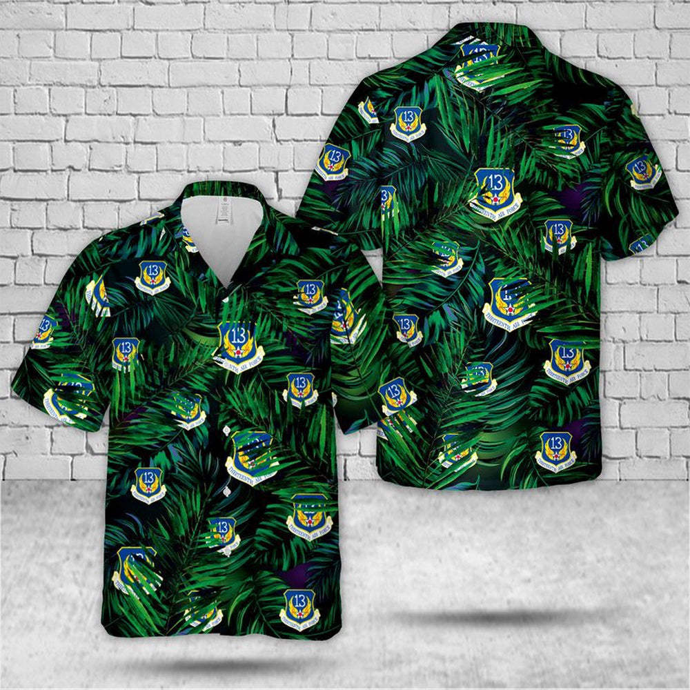 Air Force Hawaiian Shirt, US Air Force Thirteenth Air Force (Air Forces Pacific) (13 AF) Hawaiian Shirt, Air Force Aloha Shirt