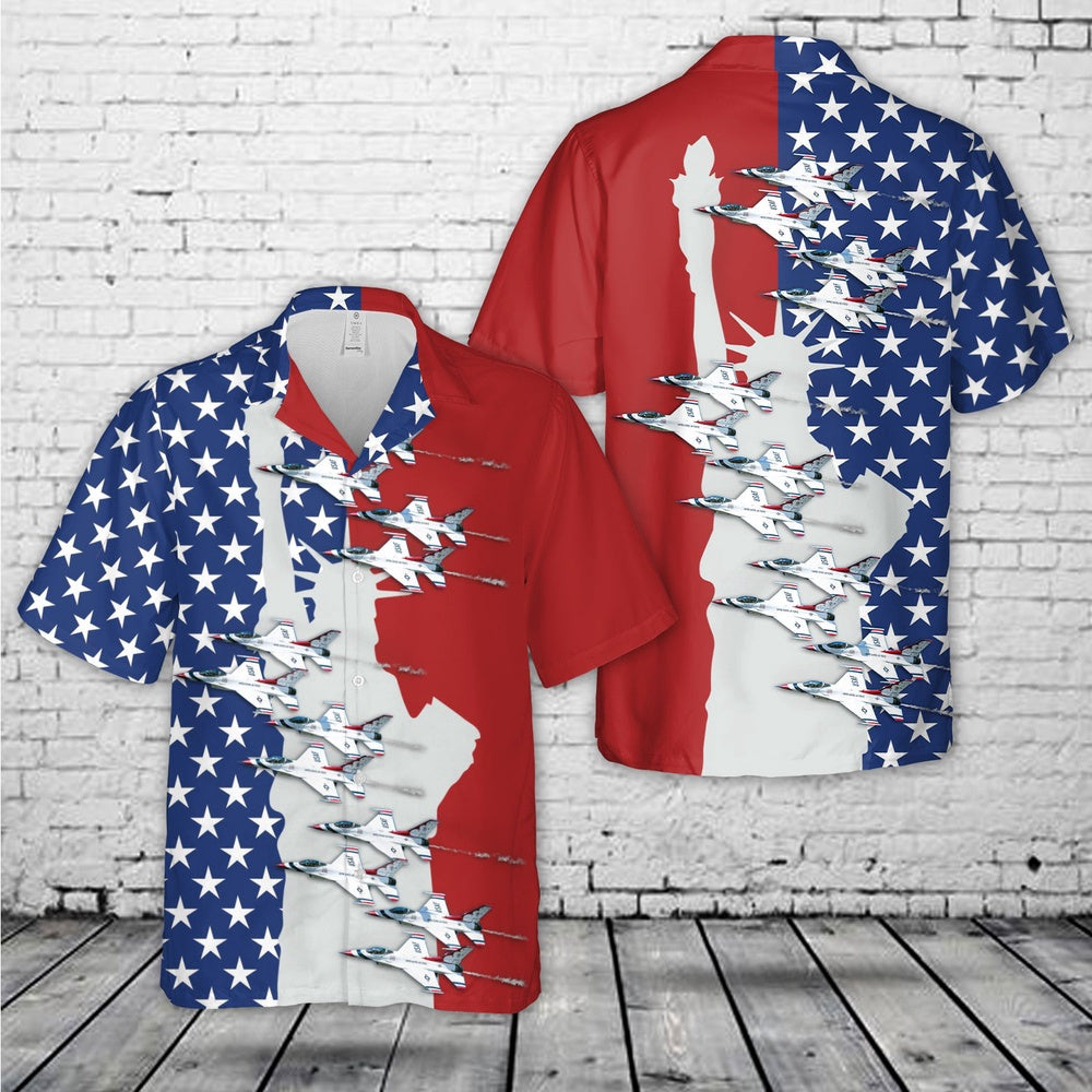 Air Force Hawaiian Shirt, US Air Force Thunderbirds, 4th Of July Hawaiian Shirt, Air Force Aloha Shirt