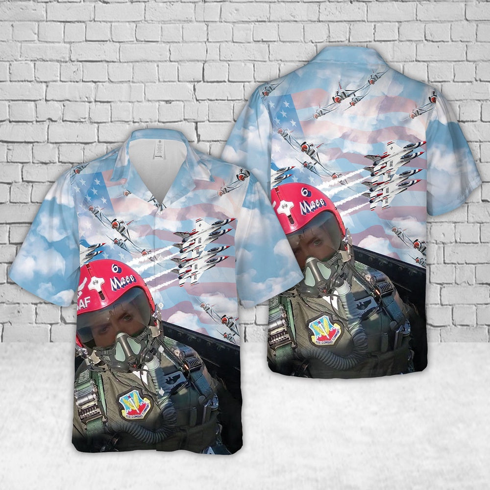 Air Force Hawaiian Shirt, US Air Force Thunderbirds 6 Hawaiian Shirt, Air Force Aloha Shirt