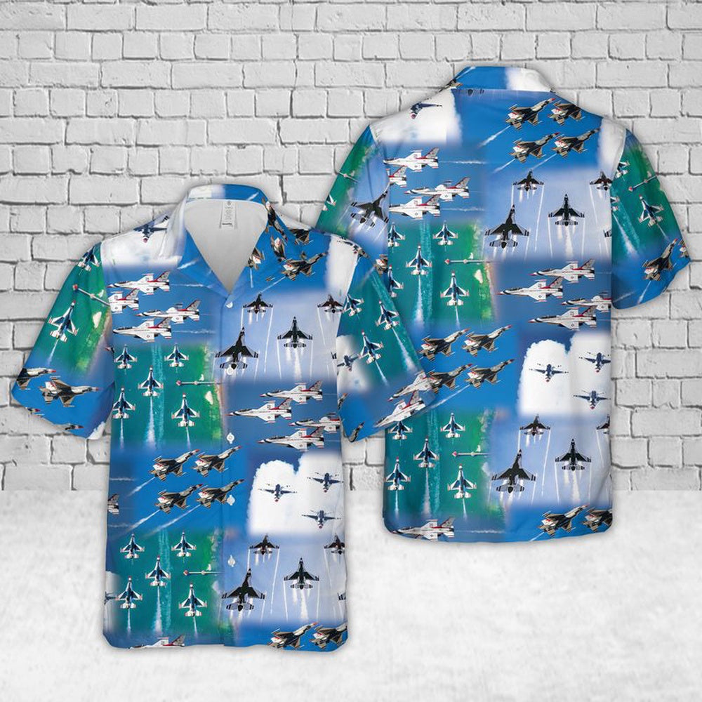 Air Force Hawaiian Shirt, US Air Force Thunderbirds Air Show Hawaiian Shirt, Air Force Aloha Shirt