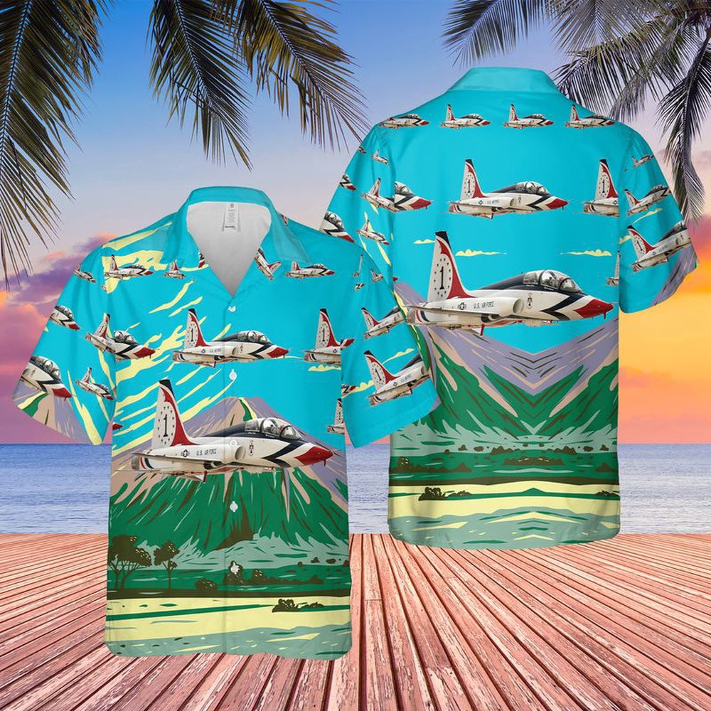Air Force Hawaiian Shirt, US Air Force Thunderbirds Northrop T-38 Talon Hawaiian Shirt, Air Force Aloha Shirt