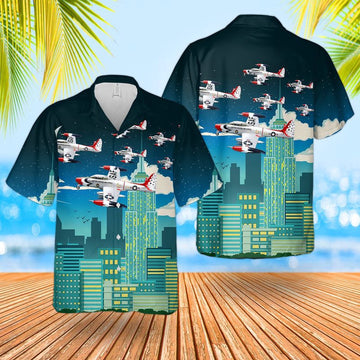 Air Force Hawaiian Shirt, US Air Force Thunderbirds Republic F-84G Thunderjet Hawaiian Shirt, Air Force Aloha Shirt