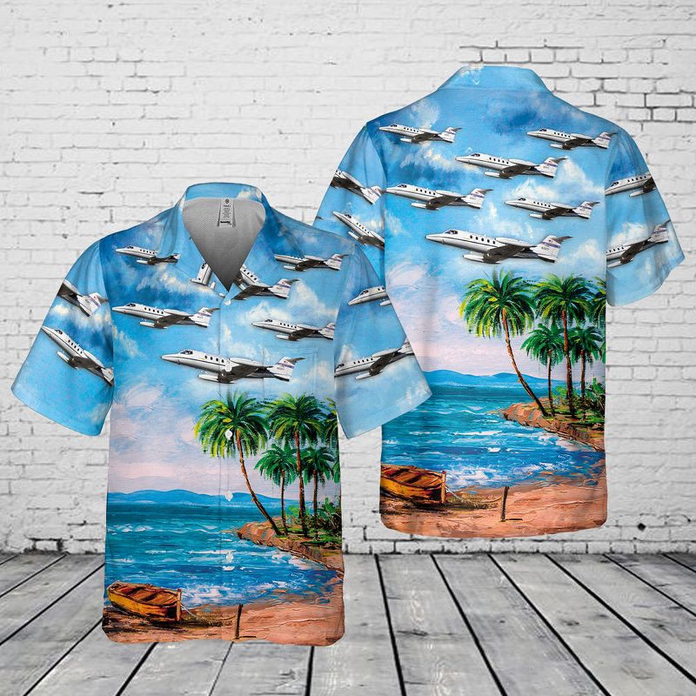Air Force Hawaiian Shirt, US Air Force (USAF) Gates Learjet C-21A Pocket Hawaiian Shirt, Air Force Aloha Shirt