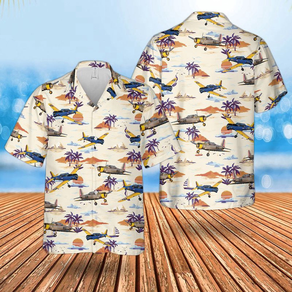 Air Force Hawaiian Shirt, US Air Force Vultee BT-13 Valiant Hawaiian Shirt, Air Force Aloha Shirt