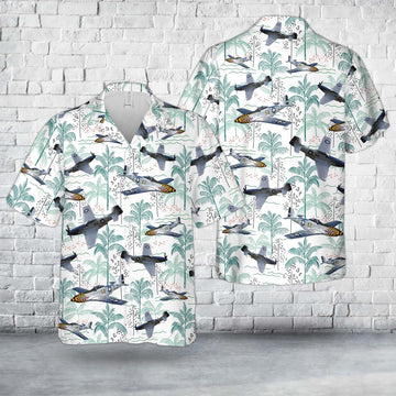 Air Force Hawaiian Shirt, US Air Forces North American P-51 Mustang Hawaiian Shirt, Air Force Aloha Shirt