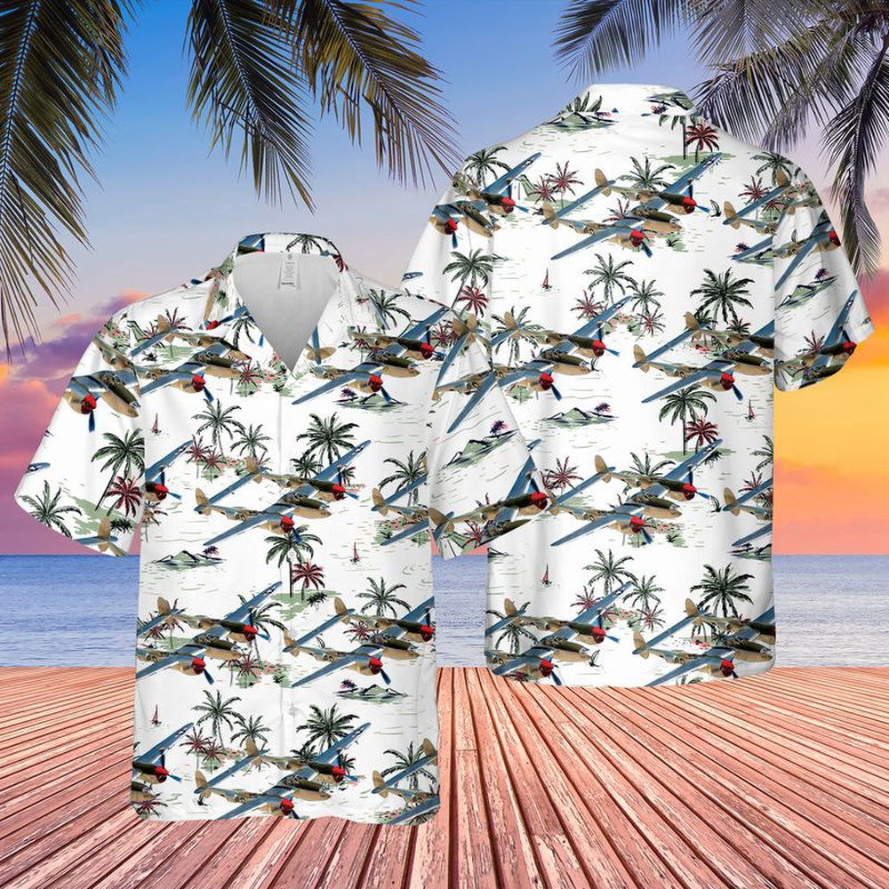 Air Force Hawaiian Shirt, Us Air Force Lockheed P-38 Lightning Hawaiian Shirt, Air Force Aloha Shirt