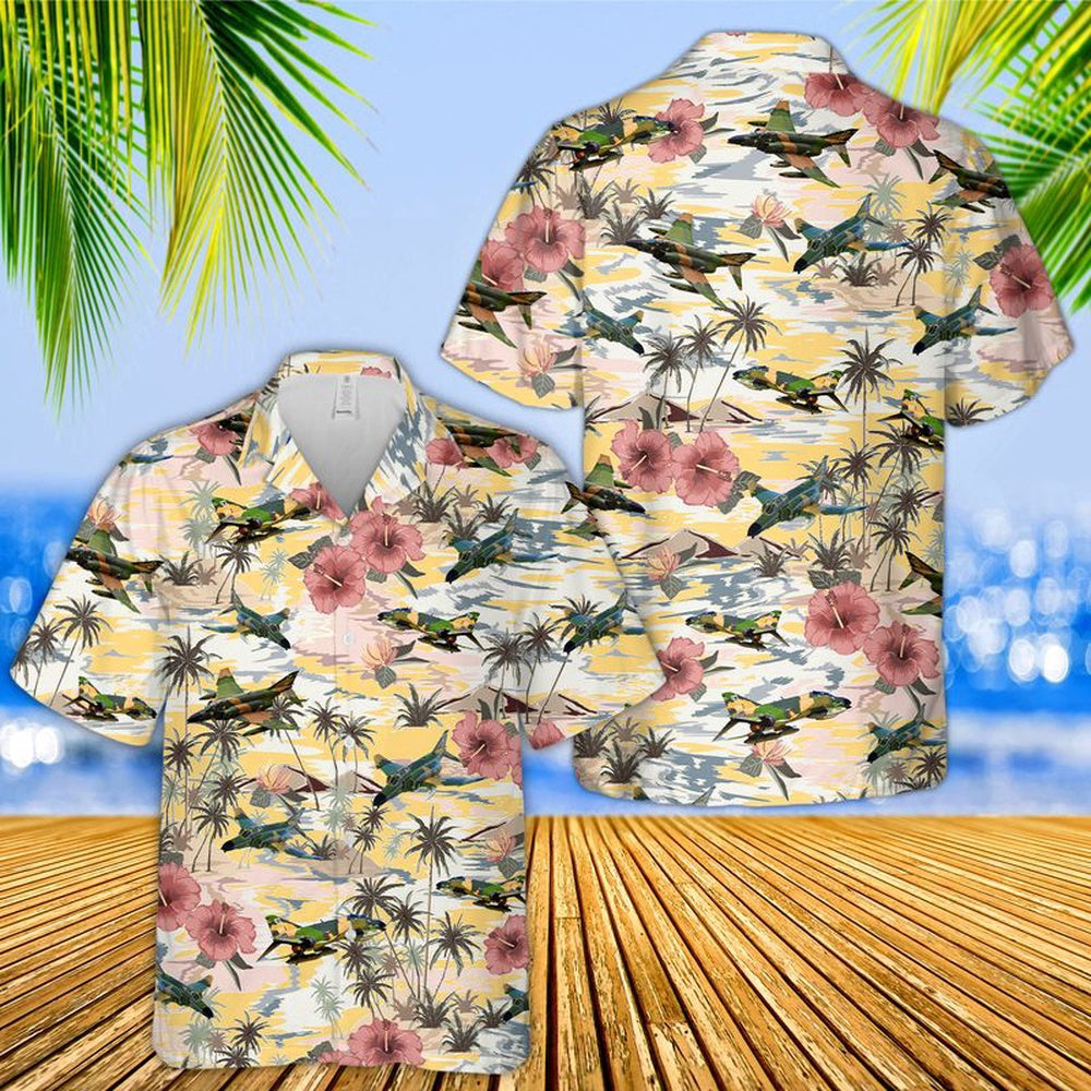 Air Force Hawaiian Shirt, Us Air Force McDonnell Douglas F-4 Phantom II Hawaiian Shirt, Air Force Aloha Shirt