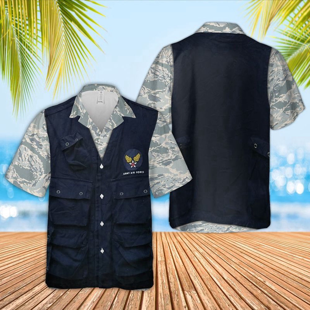 Air Force Hawaiian Shirt, Us Air Force Tactical Vest Hawaiian Shirt, Air Force Aloha Shirt