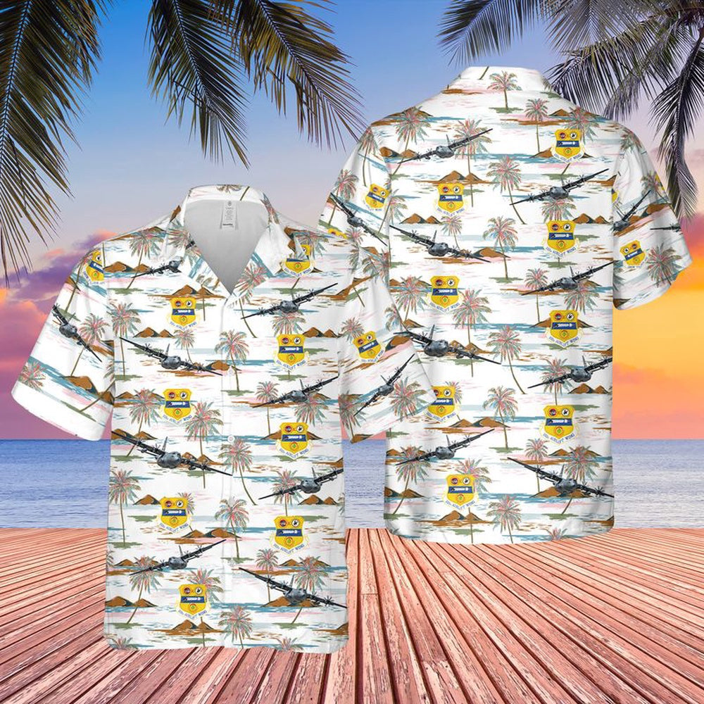 Air Force Hawaiian Shirt, Wyoming Air National Guard 153d Air Lift Wing C-130H Hercules Hawaiian Shirt, Air Force Aloha Shirt