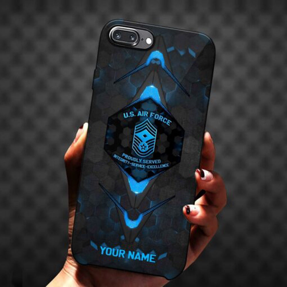 Air Force Phone Case, Us Air Force Sport Style Phone Case, Custom Name And Rank, Military Phone Cases