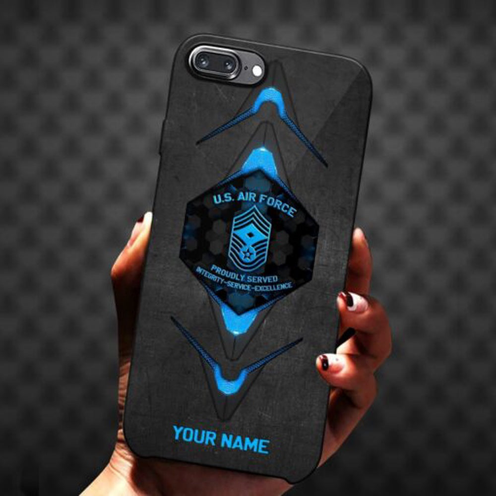 Air Force Phone Case, Us Air Force Style Phone Case, Custom Name And Rank, Military Phone Cases