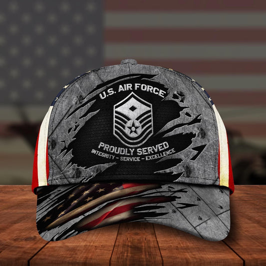 Air Force Veteran Cap, US Air Force Military Cap, Veteran Cap, Custom Hat All Over Printed