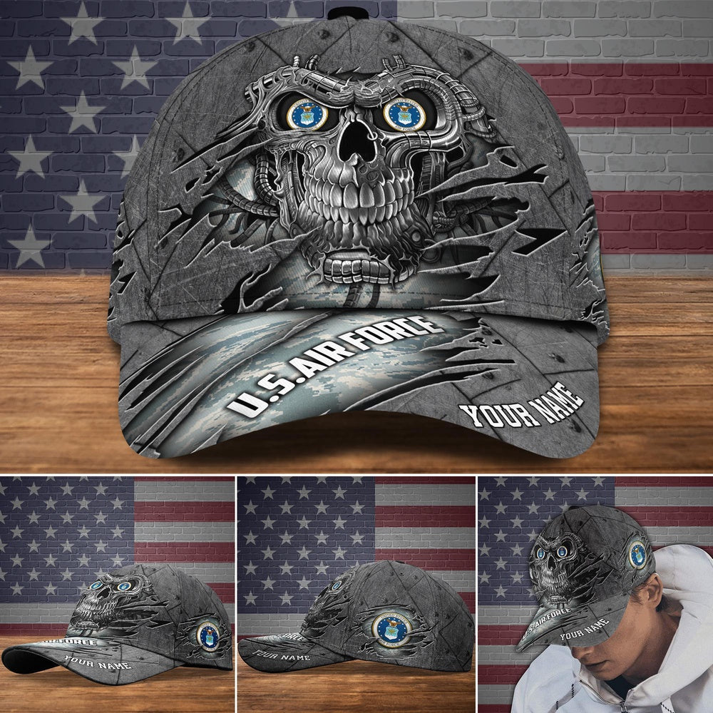Air Force Veteran Cap, US Air Force Military Veteran Hat Cap, Custom Skull Cap, Gifts For Veteran