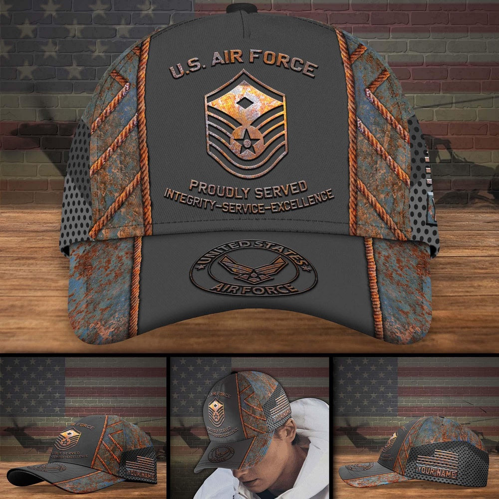 Air Force Veteran Cap, US Air Force Military Veteran Ranks Cap, Custom Cap