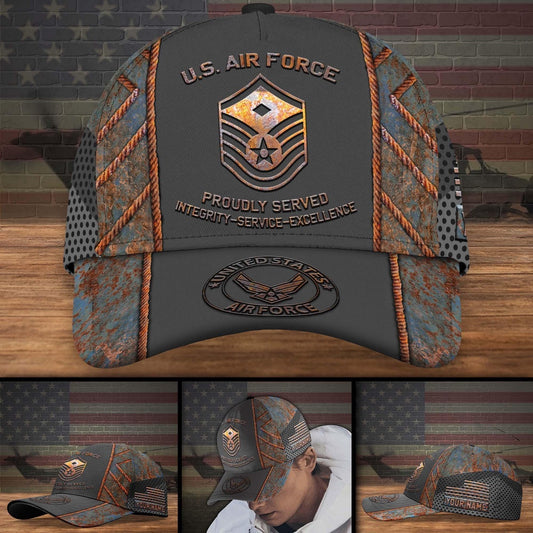 Air Force Veteran Cap, US Air Force Military Veteran Ranks Cap, Custom Cap