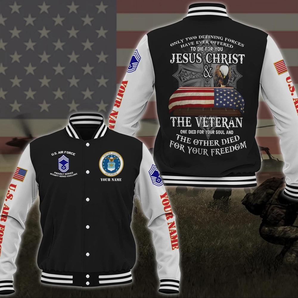 Air Force Veteran Jacket, US Air Force Veteran Military Logo Baseball Jacket Custom Jacket