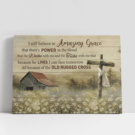 All Because Of The Old Rugged Cross Jesus Canvas Poster