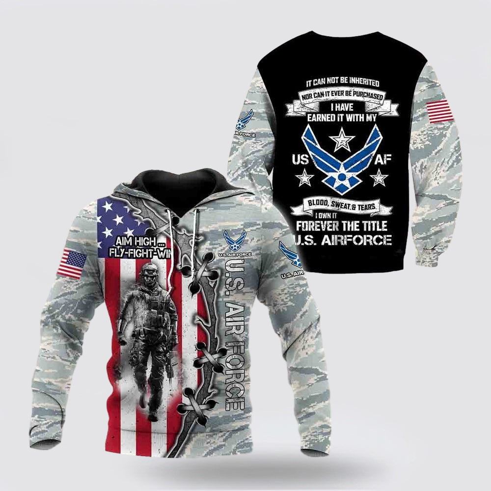 Us Air Force Hoodie, All Over Printed US Air Force Hoodie