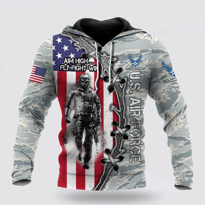 Us Air Force Hoodie, All Over Printed US Air Force Hoodie