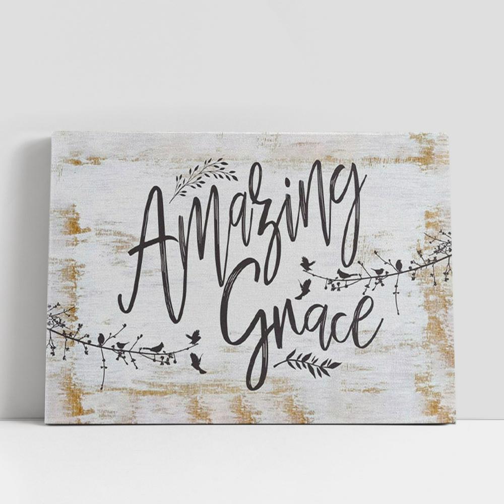 Amazing Grace How Sweet The Sound, Old Country Church, Christian Gifts Canvas Wall Art, Christian Gifts Wall Decor
