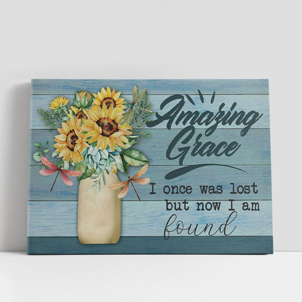 Amazing Grace I Once Was Lost But Now I Am Found Christian Gifts Canvas Wall Art Print, Christian Gifts Wall Decor