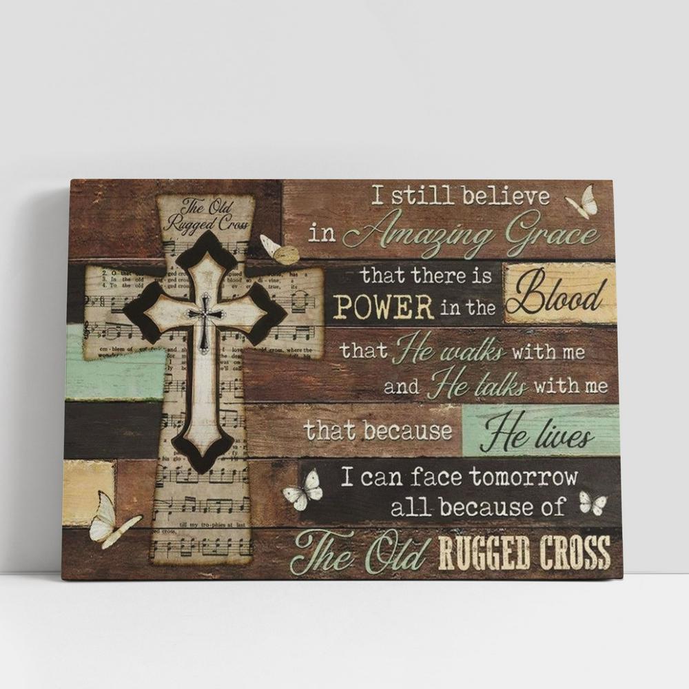 Amazing Grace, Music Sheet, Wall Planks, The Old Rugged Cross Canvas Poster