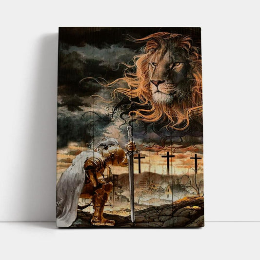 Amazing Lion, Stunning Sky, Warrior Painting, Lion Of Judah Canvas Poster