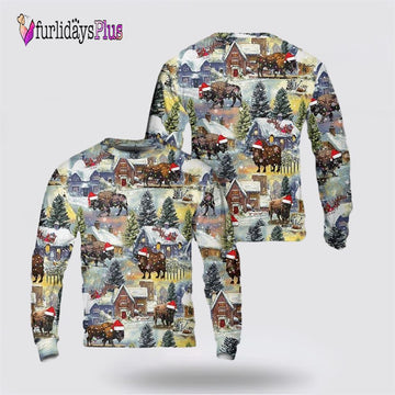 American Bison Buffalo Ugly Christmas Sweater, Christmas Gift, Christmas Winter Fashion, Farmers Sweater