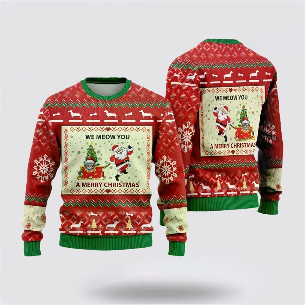 American Wirehairs Ugly Christmas Sweater, Christmas Sweater For Cat Lover